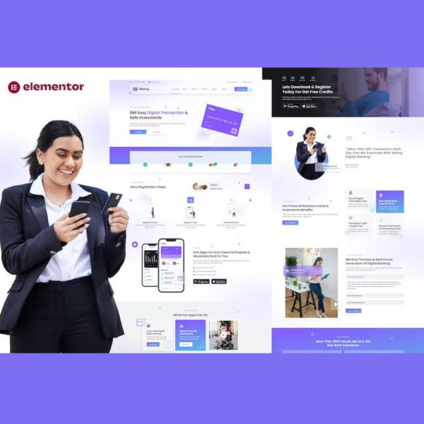 Abang – Digital Bank & Financial Investment Elementor Template Kit