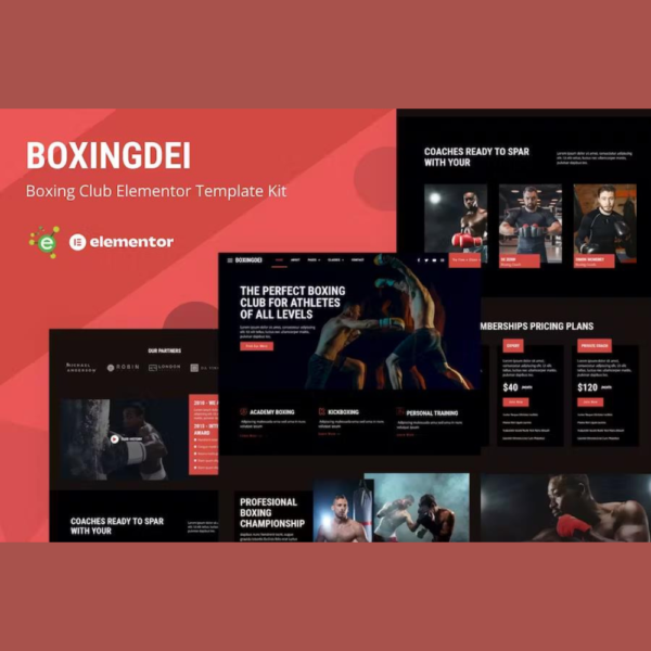 Boxingdei – Boxing Club Elementor Pro Template Kit