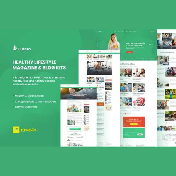 Cutato – Healthy Lifestyle Magazine & Blog Elementor Template Kit