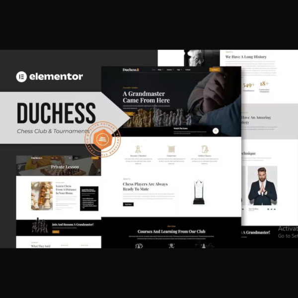 Duchess – Chess Club & Tournament Elementor Template Kit