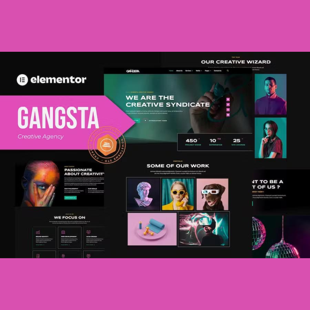 Gangsta – Creative Agency & Portfolio Elementor Template Kit Gangsta – Creative Agency & Portfolio Elementor Template Kit - Image 1