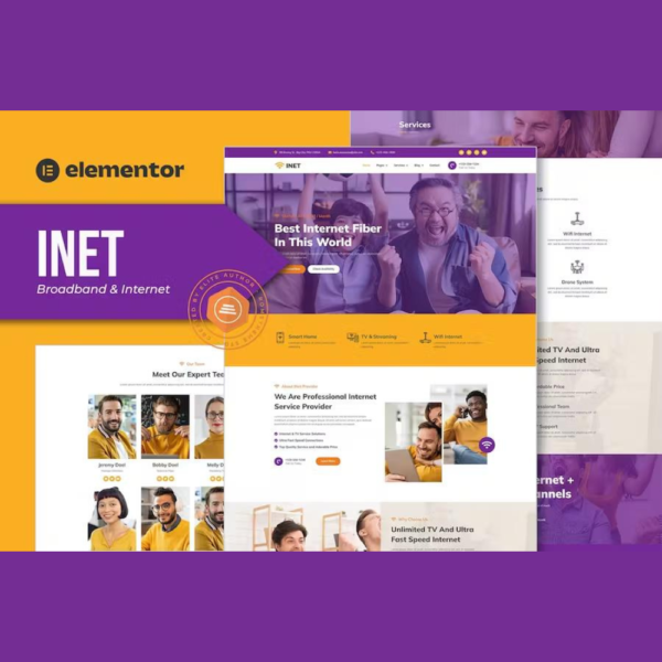 Inet – Broadband & Internet Service Provider Elementor Pro Template Kit