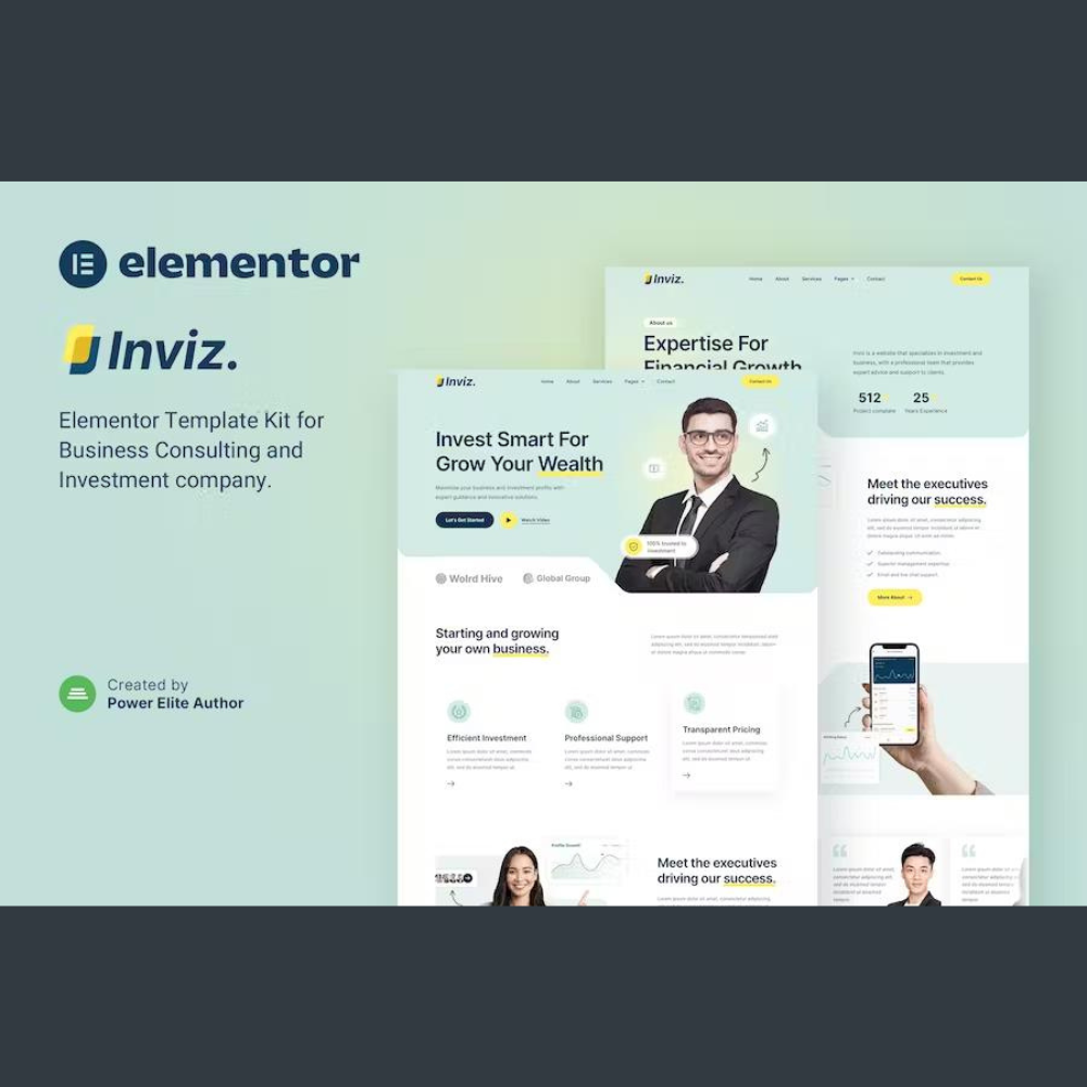Inviz – Business Consulting & Investment Elementor Template Kit Inviz – Business Consulting & Investment Elementor Template Kit - Image 1