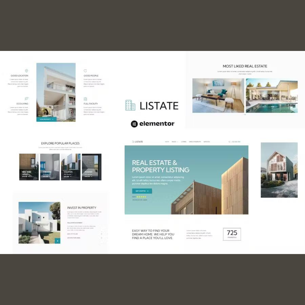 Listate – Real Estate & Property Listing Elementor Template Kit Listate – Real Estate & Property Listing Elementor Template Kit - Image 1