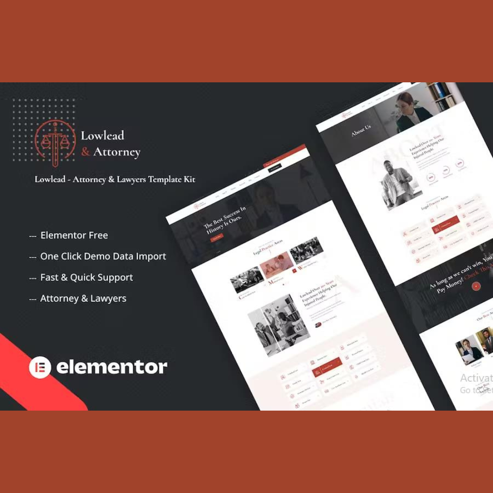 Lowlead – Attorney & Lawyers Elementor Template Kit Lowlead – Attorney & Lawyers Elementor Template Kit - Image 1