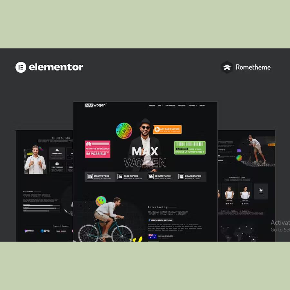 MAX – Content Creator Elementor Pro Full Site Template Kit MAX – Content Creator Elementor Pro Full Site Template Kit - Image 1