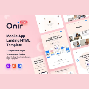 Onir – Mobile App Landing HTML Template