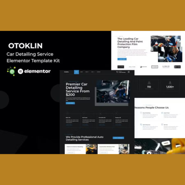 Otoklin – Car Detailing Service Elementor Template Kit