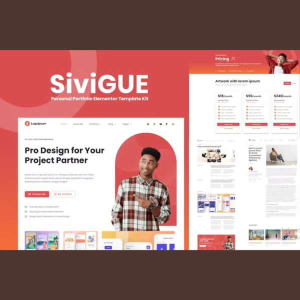 SiviGUE – Personal Portfolio Elementor Template Kit