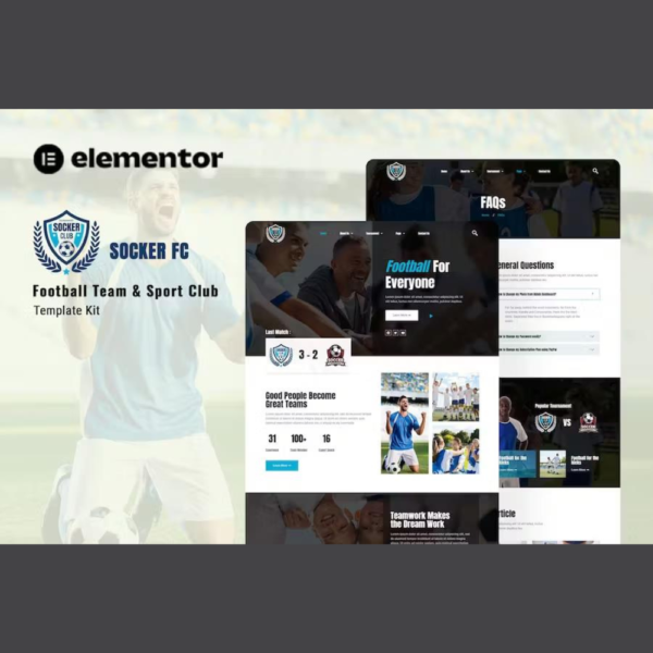 Socker – Football Team & Sports Club Elementor Template Kit