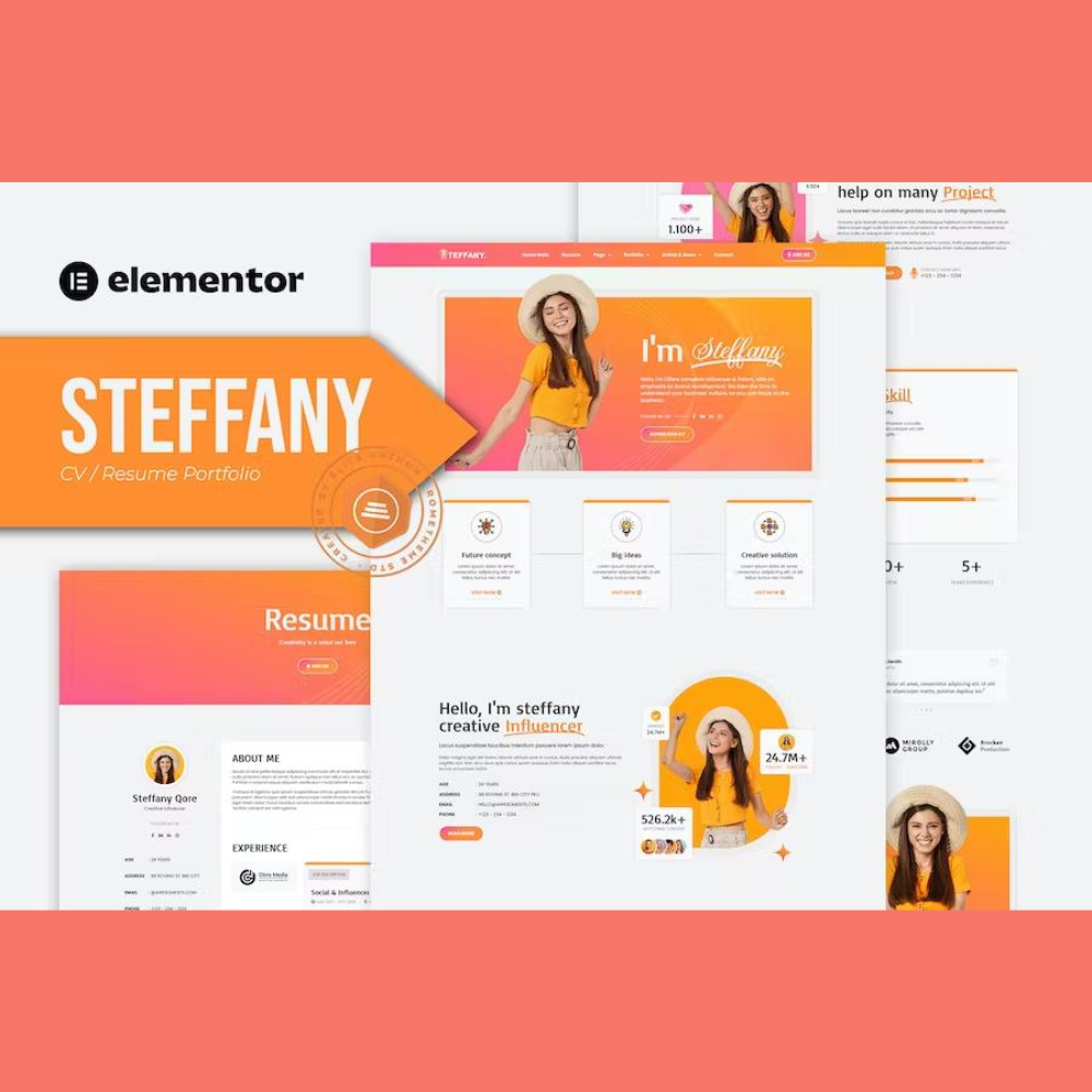 Steffany – CV Resume Elementor Pro Template Kit Steffany – CV Resume Elementor Pro Template Kit - Image 1