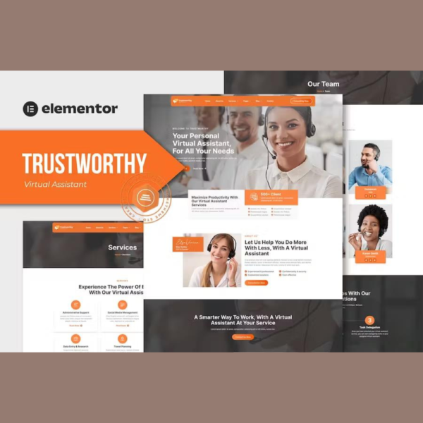 Trustworthy – Virtual Assistant Business Elementor Template Kit