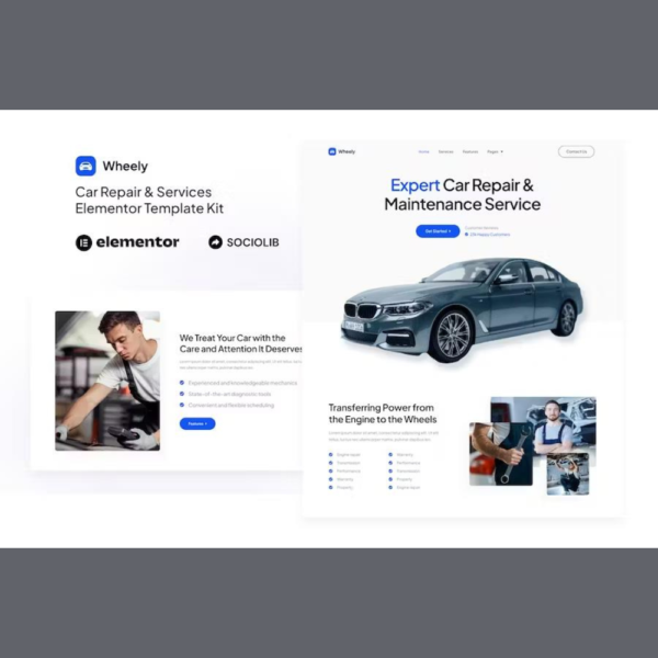 Wheely – Car Repair & Auto Services Elementor Template Kit