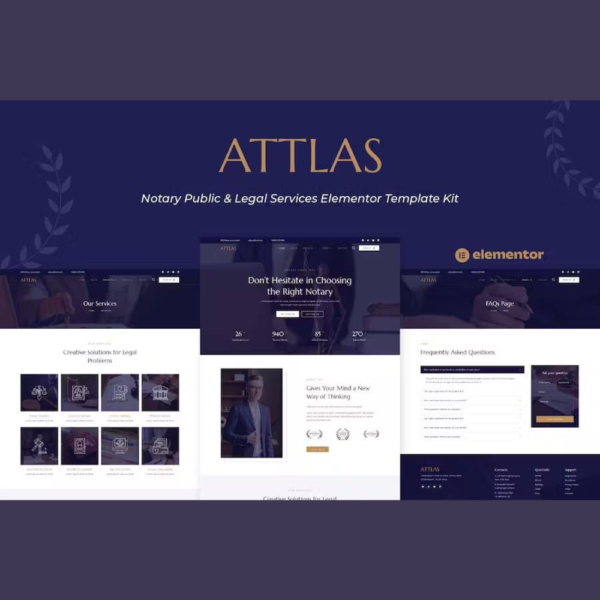 Attlas – Notary Public & Legal Services Elementor Template Kit