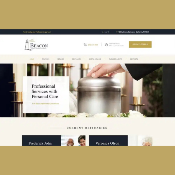 Beacon – Funeral Home Services & Cremation Parlor WordPress Theme