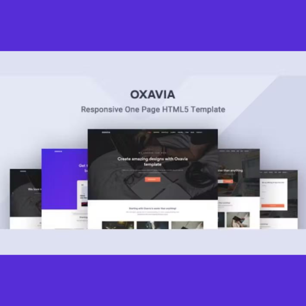 Bootstrap One Page Landing Template – Oxavia