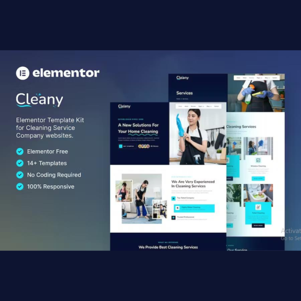 Cleany – Cleaning Service Company Elementor Template Kit