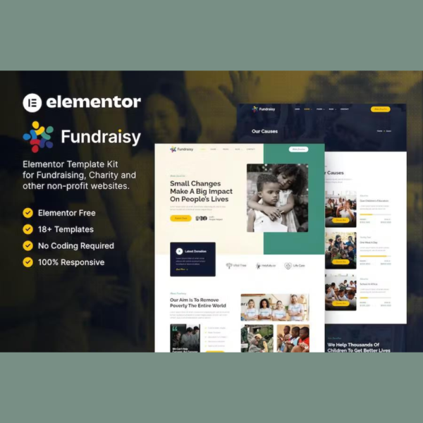 Fundraisy – Charity & Fundraising Elementor Template Kit