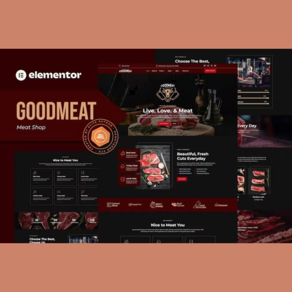 Goodmeat – Meat Shop & Butcher Elementor Template Kit