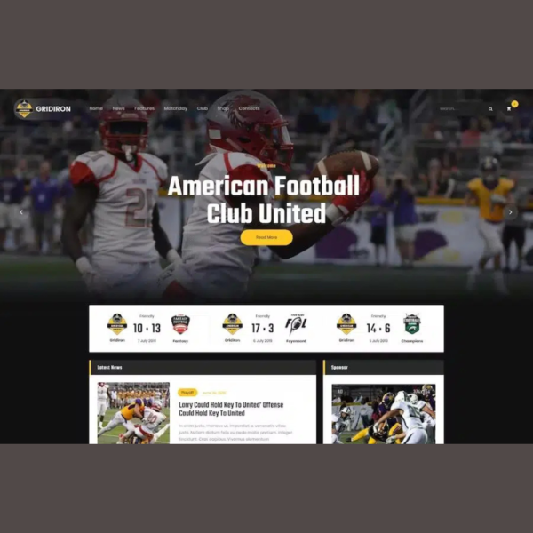 Gridiron – American Football & NFL Superbowl Team WordPress Theme