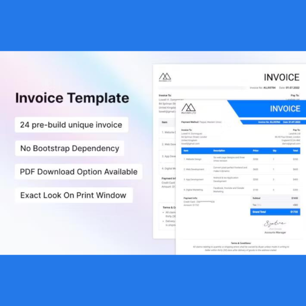Invoma – Invoice HTML Template