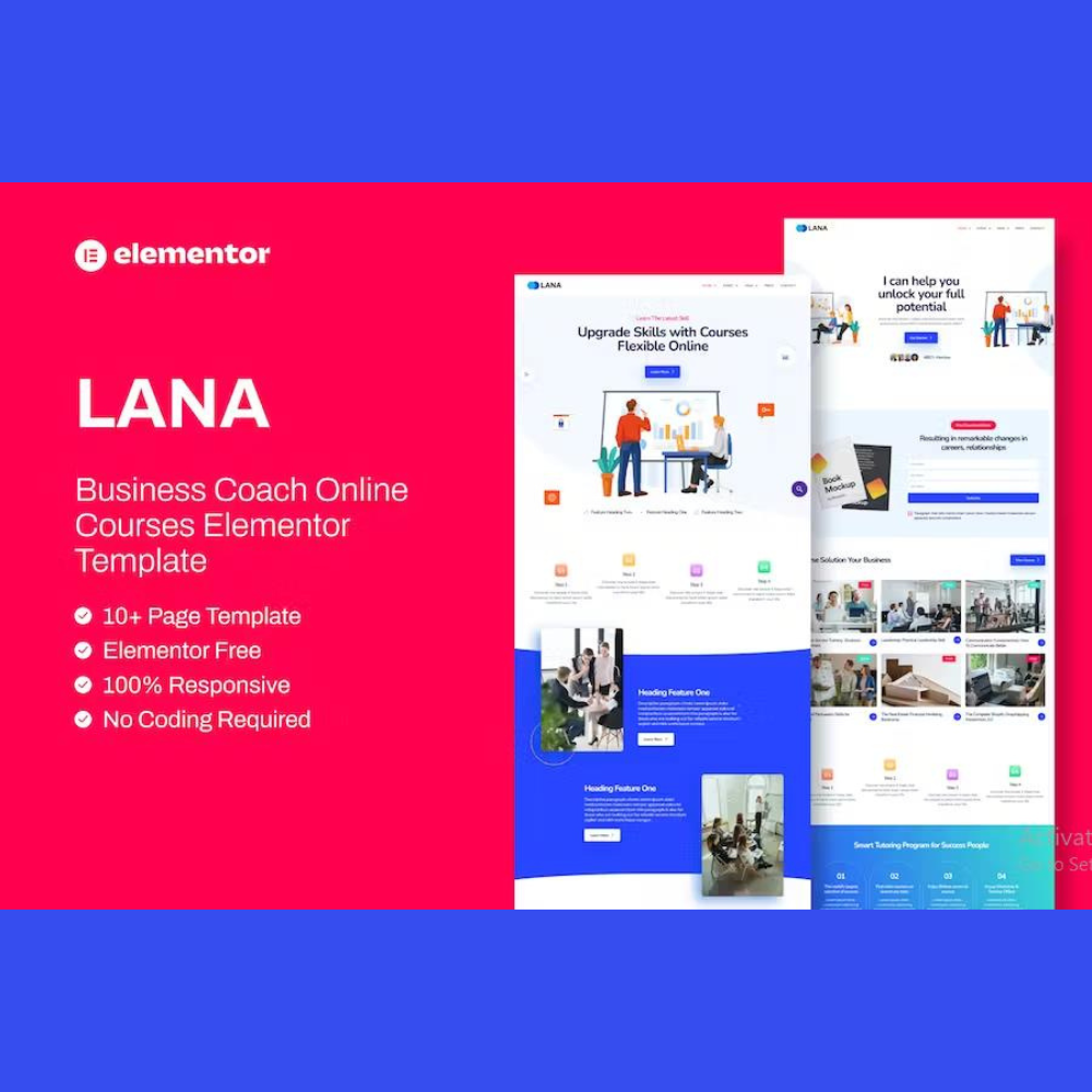 Lana – Business Coach Online Course Elementor Template Kit Lana – Business Coach Online Course Elementor Template Kit - Image 1