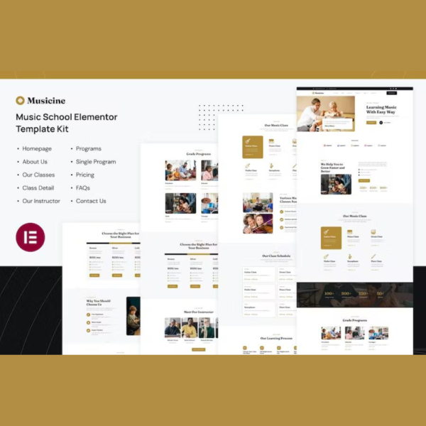 Musicine – Music School Elementor Template Kit
