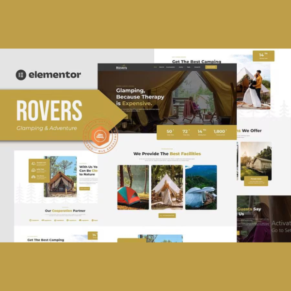 Rovers – Glamour Camping & Adventure Elementor Template Kit