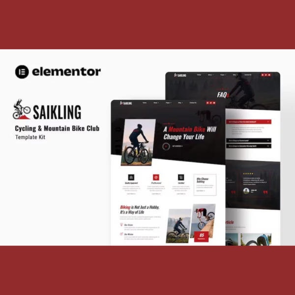 Saikling – Cycling Mountain Bike Club Elementor Template Kit