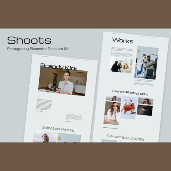 Shoots – Photography Elementor Template Kits